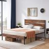 GAOMON Queen LED Bed Frame with Storage and Upholstered Headboard 4