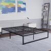 Modern Twin White Wood Platform Bed Frame with Headboard and Drawer 4