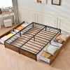 Queen Bed Frame with Wood Headboard – Heavy Duty Platform Bed Grey Oak 4