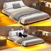 Liftable King Size Storage Bed Frame with Modern Wingback Headboard 3
