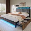 YITAHOME Full Size Bed Frame with RGB Lights and 4 Storage Drawers