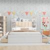 Harper Bright Designs Full Bed Frame with Storage and LED Light Grey 4