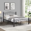 Full Size Metal Bed Frame with Vintage Headboard and Storage Solutions