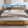 Full Loft Bed with Desk Solid Wood Frame Storage Shelves for Kids 3