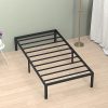 Giantex Twin Bed Frame with Storage Drawers and Headboard in Grey 3