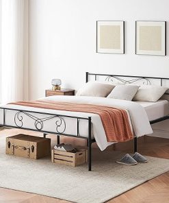 Full Bed Frame with Headboard Footboard Noise-Free Simple Assembly 2