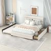 Twin Storage Bed Frame with 2 Drawers and Upholstered Headboard 4