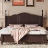 Upholstered Twin Bed Frame with Headboard and Wooden Slats Beige 3