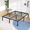 Queen Size Bed Frame with 4 Storage Drawers and Headboard in Grey 4
