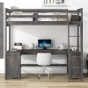 Farmhouse King Size Wood Bed Frame with Storage Drawers and Charging Station 4