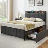 Wooden Twin Bed Frame with Trundle and Headboard in Espresso Finish 4 Wooden Twin Bed Frame with Trundle and Headboard in Espresso Finish 4