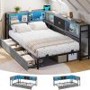 Yaheetech Queen Bed Frame with Headboard 2 USB Charging Ports Black 4