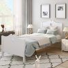LED King Size Bed Frame with Charging Station and High Storage Headboard 3