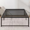 HOOMIC Queen Size Upholstered Bed Frame with Headboard in Beige 3