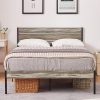 V&LX 18 Inch Tall V1406 Deluxe Metal Slat Bed Frame Twin Black 3