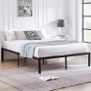 Black Metal Queen Bed Frame 14 Inch Height Easy Assembly Quiet Design 4