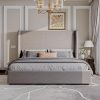 LUSPAZ Full Size Wood Bed Frame with Trundle and Storage, USB, White Green 4