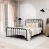 VECELO Twin Size Platform Bed Frame with Wood Headboard in Grey Slate 4