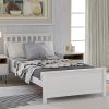 Twin XL Over Queen Bunk Bed Frame with Ladder and Guardrails Walnut 3