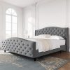 Wood Full Daybed Frame with Solid Slats for Kids and Adults Grey 4