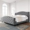 Youmumeub Queen Upholstered Bed Frame with Adjustable Headboard 4