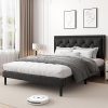 Rolanstar Twin Bed Frame with LED Headboard and Bookcase Storage 3