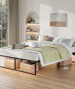 Queen Size Bed Frame with Charging Station and LED Mattress Support Queen Size Bed Frame with Charging Station and LED Mattress Support