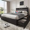 Metal Full Size Bed Frame with 49 Inch High Headboard Easy Setup 4