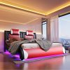 Keyluv King Bed Frame with 4 Storage Drawers and Modern Headboard 3