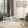 Twin Bed Frame with Headboard Footboard No Box Spring Needed Metal Victorian