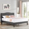 Twin Size Metal Frame Bed with 6 Legs and Two Headboards in White 3