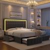 VECELO 14 Inch Queen Size White Metal Bed Frame with Headboard 4