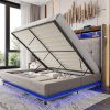 Queen Size Corduroy Bed Frame with 50.7 Inch Headboard in Grey 3