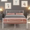 Full Size Metal Bed Frame with Headboard Footboard No Box Spring