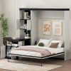 VECELO Queen Bed Frame Upholstered Height-Adjustable Headboard 3