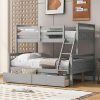 Queen Storage Bed with 4 Drawers Solid Wood Platform Frame White 4