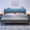 VECELO Queen Bed Frame with Headboard, Heavy-Duty Metal Slats 3