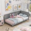 Queen Size Storage Bed with LED Headboard and Twin Trundle in White 3