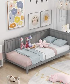 Gray Twin Size Wood Daybed Sofa Bed Frame for Kids and Toddlers Gray Twin Size Wood Daybed Sofa Bed Frame for Kids and Toddlers