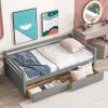 Twin Size Wooden Daybed Frame with Storage Drawers for Living Room