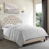 Rosevera Jardin Button Tufted Fabric Bed Frame with Adjustable Headboard
