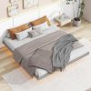 Twin Bed Frame with Adjustable Height Headboard and Wood Slat Support 4