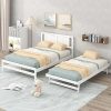 Adjustable Queen Bed Frame with Linen Upholstery and Wood Slats 4