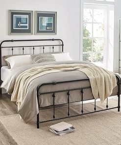 Calvino Classic Black Metal Full Platform Bed Frame for Modern Bedrooms Calvino Classic Black Metal Full Platform Bed Frame for Modern Bedrooms