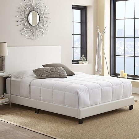 Boyd Sleep Florence White Vegan Leather Queen Upholstered Bed Frame 2 Boyd Sleep Florence White Vegan Leather Queen Upholstered Bed Frame - Image 2