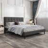 VECELO Queen Bed Frame with PU Upholstered Headboard and Metal Slats 3
