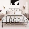 Pink Vertical Channel Tufted Wingback Bed Frame No Box Spring Needed 4