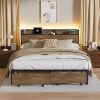 VECELO Queen Metal Bed Frame with Headboard Steel Slats No Box Spring 4