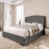 Full Bed Frame with LED Lights and USB Charging Station 4