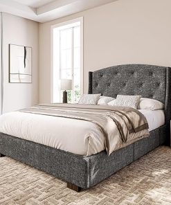 Belleze Queen Size Platform Bed Frame with Storage Drawers and Headboard